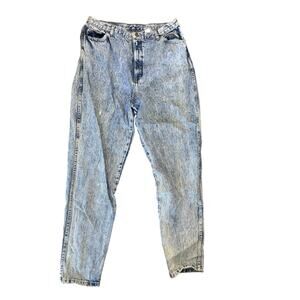 Vintage 80s P.S. Gitano acid wash denim jeans logo printed unique back pockets